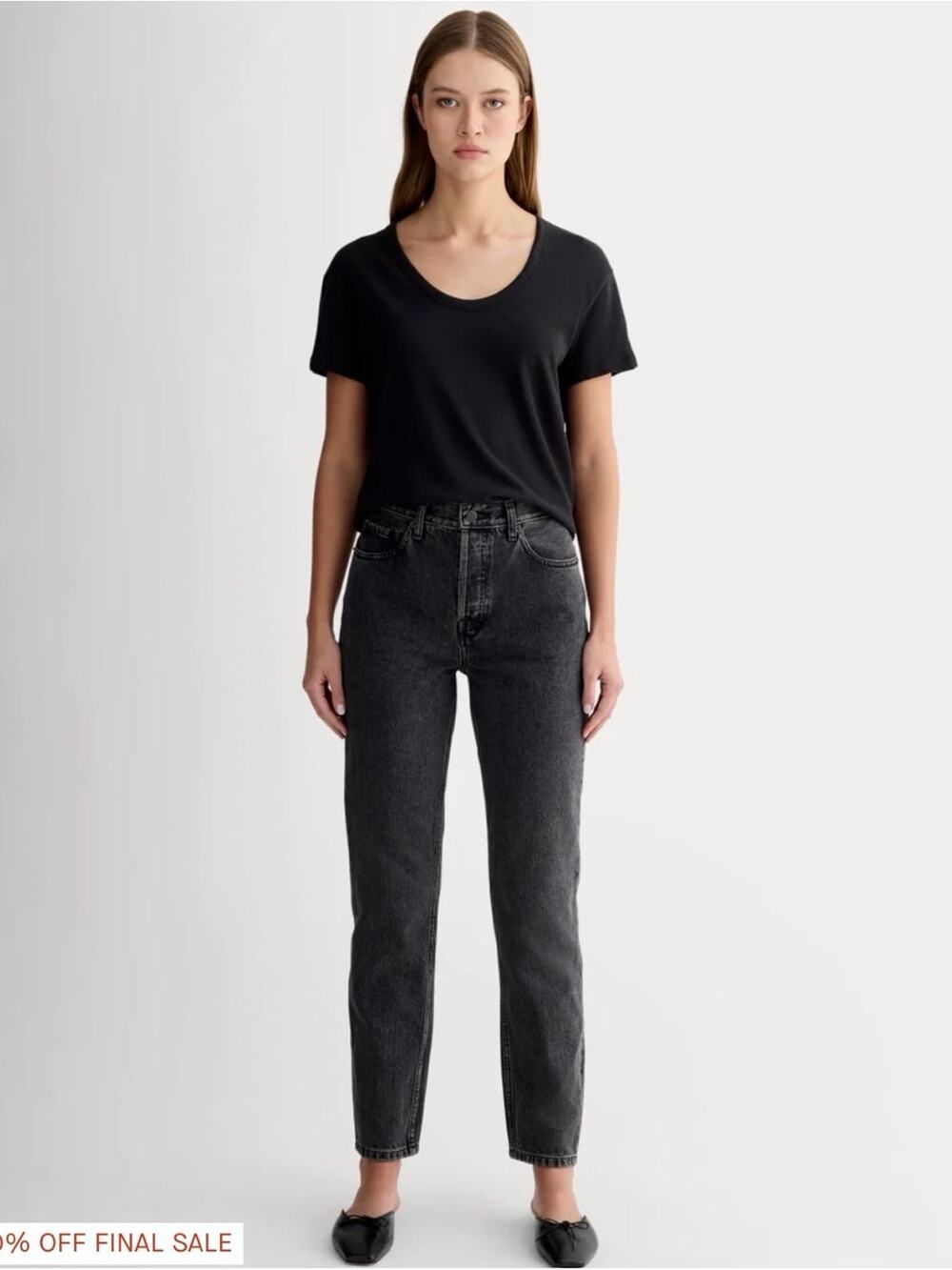 Everlane the 90s cheeky Jean organic cotton black Straight Jeans size 26
